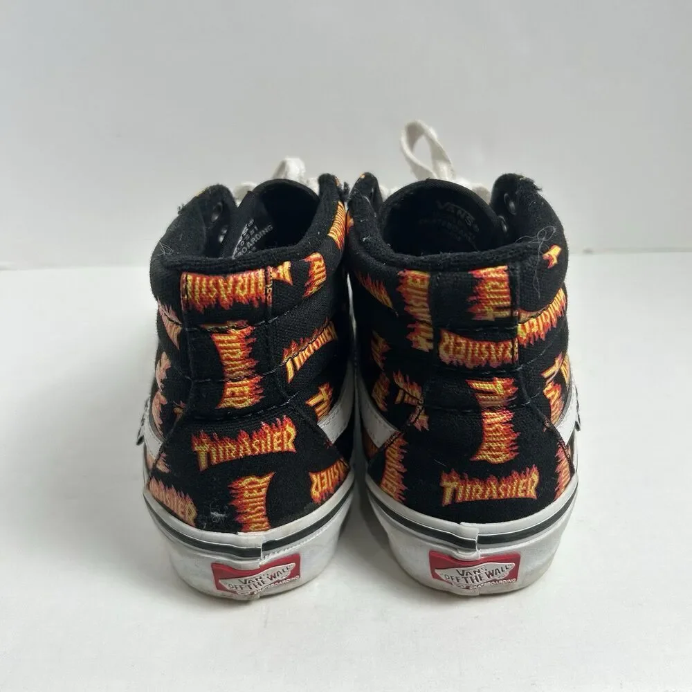 Vans X Thrasher Old Skool SK8-Hi Canvas Black Skateboarding Mens Shoes Sneaker - Picture 5 of 10